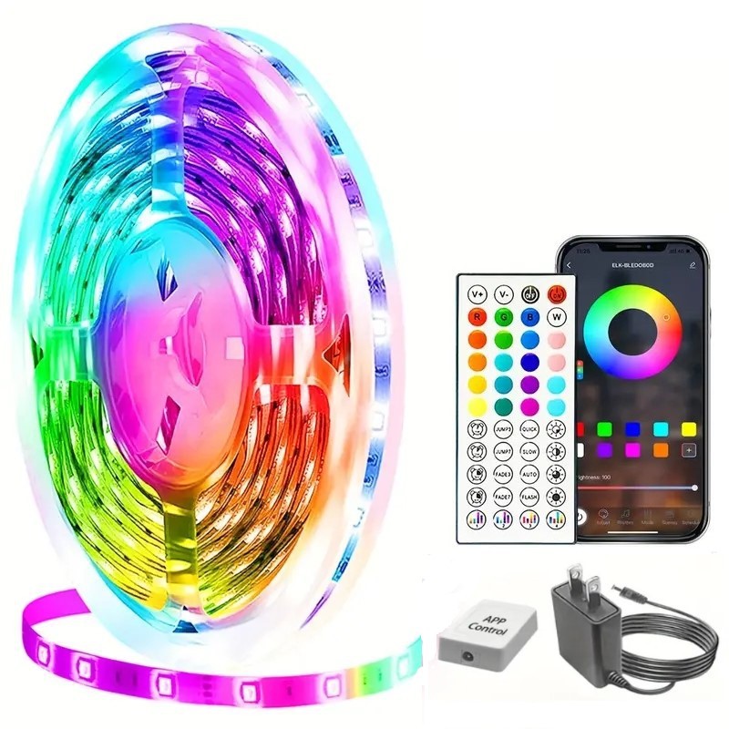 Nuevos productos transfronterizos 24V3535RGB banda de luz 44 teclas música bluetooth APP atmósfera banda de luz LED barra de luz autoadhesiva luz suave