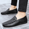 Summer breathable trend loafers for leisure for leather shoes English style, soft sole, European style