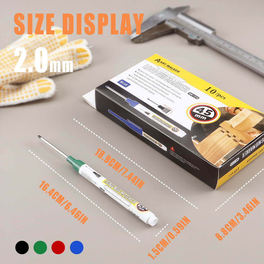 45mm lápiz de marcado de cabeza larga carpintería especial lápiz de marcado de aceite 45mm lápiz de marcado de boca larga lápiz de marcado de azulejos en stock