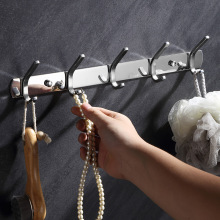 304不锈钢实心加厚方高低钩衣钩排钩厨卫衣帽钩免钉排钩挂衣钩