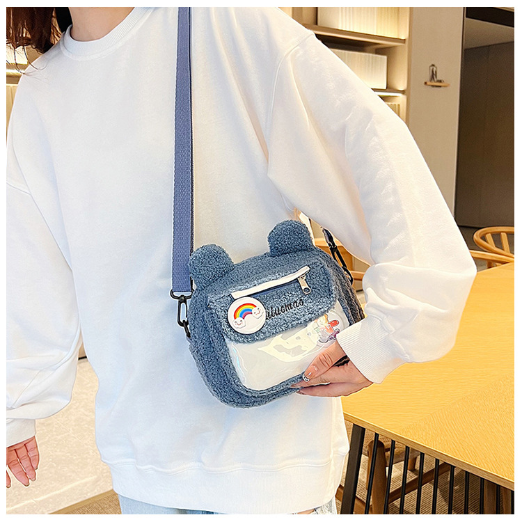 2022 Autumn and winter Edition Japanese cute plush bear bag, new Instagram cartoon student crossbody bag and single-shoulder bag undefined