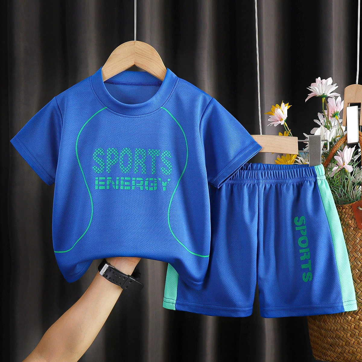 Детская спортивная одежда, баскетбольная форма для детей младшего возраста, впитывающая пот и быстросохнущая одежда, шорты, круглый вырез, летняя тонкая детская одежда, спортивные костюмы