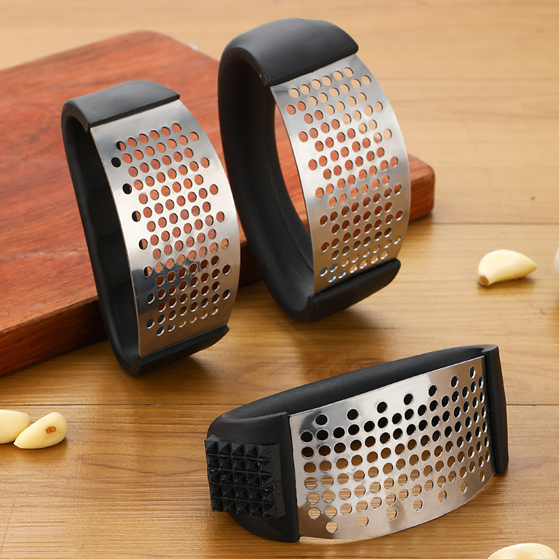 New Manual Garlic Press Tool, Circular Garlic Crusher, Garlic Paste Maker, Household Kitchen Garlic Masher Tool