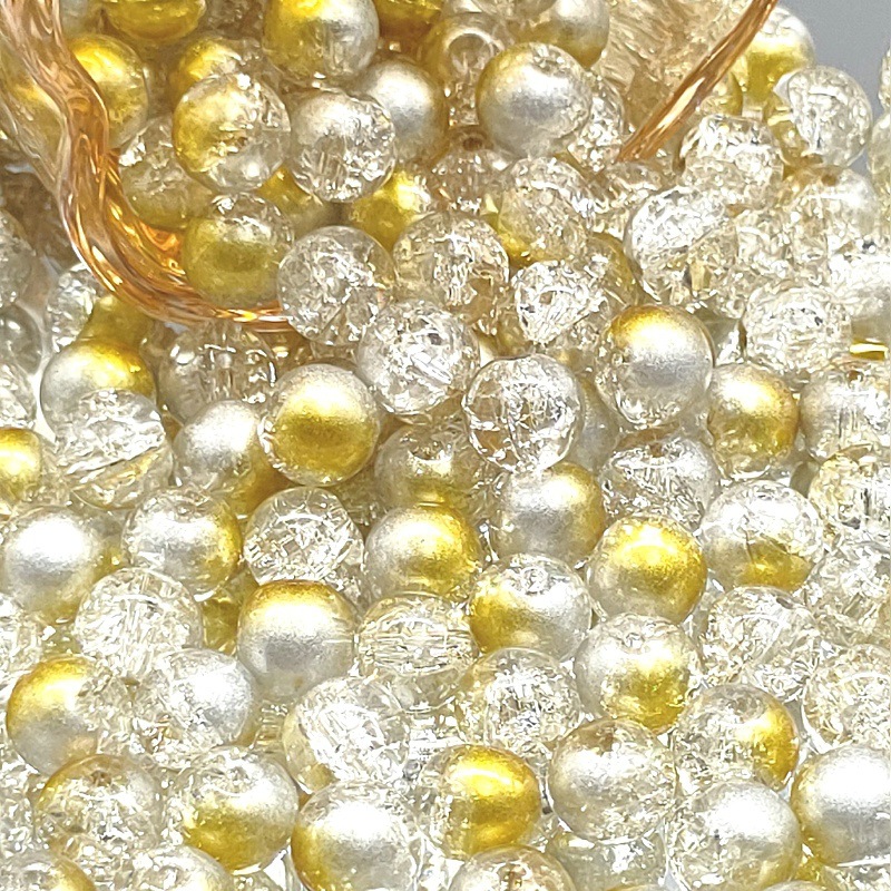 10mm nuevo semi-blanco cuentas de palomitas de maíz de color esmalte de vidrio de alta Blanco roto estalló cuentas sueltas pulsera collar de cuentas de la joyería Accesorios