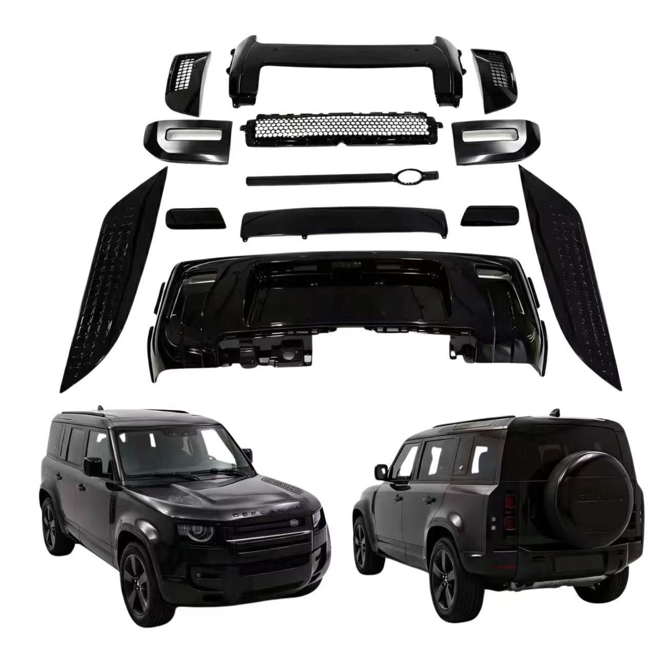 Supports cross-border, suitable for Land Rover Defender 20-25 upgrade to 26 models with the Black Warrior kit, Black Warrior style
