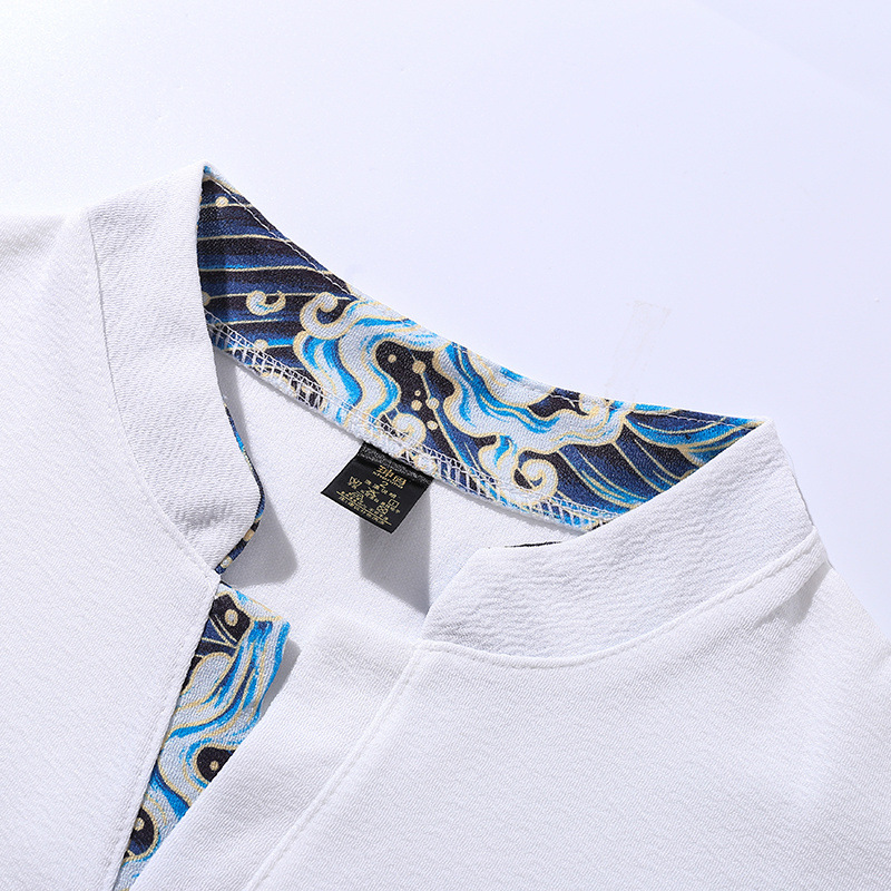 Men's Clothing Ice silk suit men's summer thin Tang suit short sleeve casual large size style men's loose Hanfu suit_voghion.com