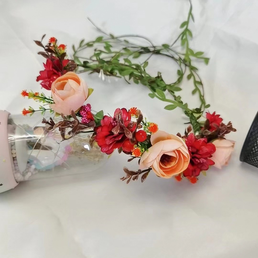 New Simulated Flower Headband Bride Bridesmaid Garland Headdress Wedding Photo Studio Photo Dress Headdress Hair Accessories
