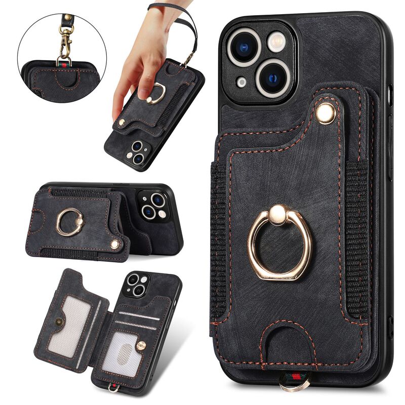 Suitable for Iphone18 Mobile Phone Leather Case, Rfid Anti-Theft Ring Buckle, Lanyard, Multi-Function Card Holder, Apple Mobile Phone Suitable for Iphone18 Mobile Phone Leather Case, Rfid Anti-Theft Ring Buckle, Lanyard, Multi-Function Card Holder, Apple Mobile Phone