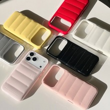 潮玩羽绒服苹果手机壳适用iPhone17/16PROMAX个性纯色15/14P防摔