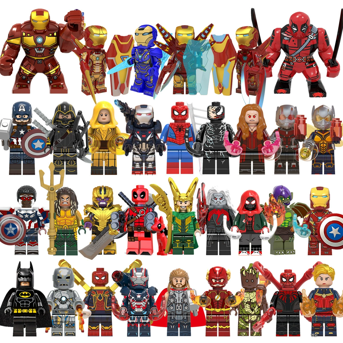 The Avengers, люкс-конструктор, деревянная фигурка, минифигурки, игрушка, Marvel, Человек-паук, Бэтмен, Железный человек