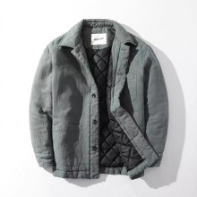 2024男士秋冬加绒长袖棉服加厚保暖复古简约休闲宽松外套男装燎原