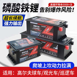 高尔夫球车电池51.2V105ah150AH磷酸铁锂适用绿通Club Car球车