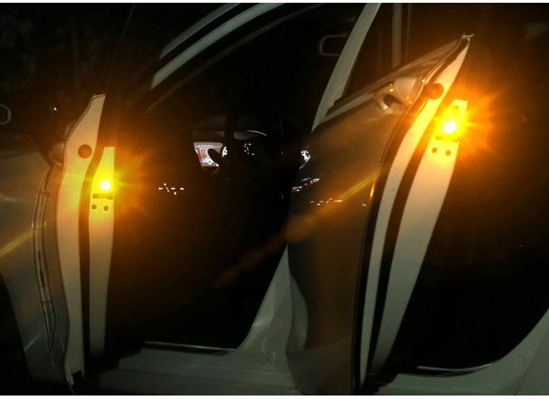 Car Led Modification Without Wiring Door Sensor Warning Anti-Collision Anti-Rear Collision Door Opening Welcome Light Flashing Light
