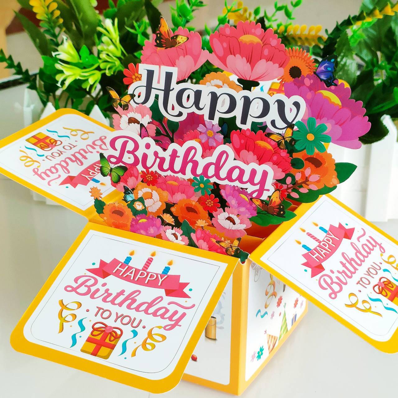 Birthday 3D Box Happy Birthday Creative Handmade Hollow Paper-cut 3D Birthday Greeting Card 3D Box