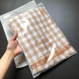 工厂PE家居服磨砂拉链袋子透明夹链自封袋时尚休闲睡衣包装塑料袋