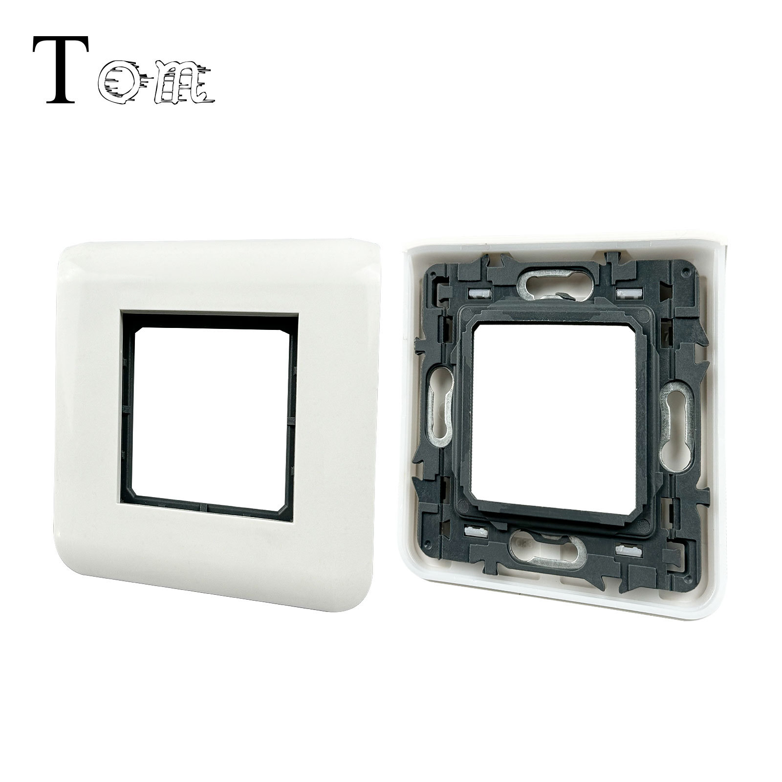 法式80*80网络面板  罗格款网络面板无爪支架  法式单口双口面板