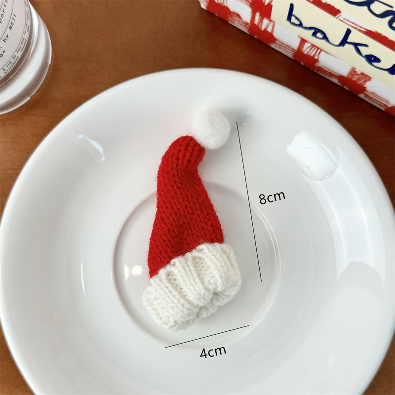 クリスマスミニ赤い緑の毛糸ニット帽子マフラー人形クリスマス雰囲気装飾品卸売り|undefined