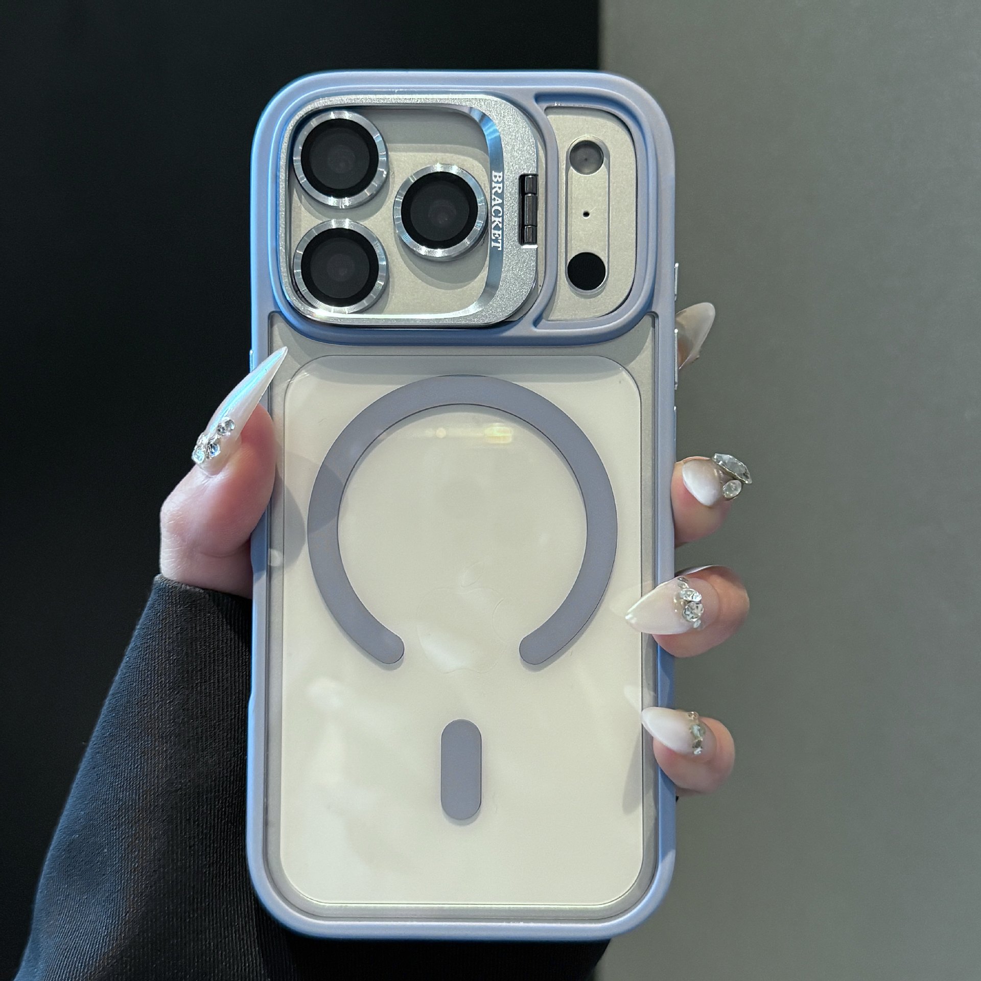 Funda con Soporte de Lente para iPhone 17 18 Pro Max Acrílico Transparente Mate Carga Magnética image 9