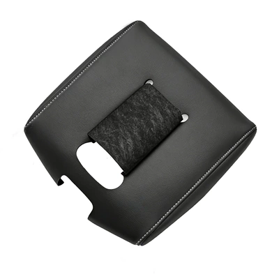Sürətlər qutusu və əl tormozu başlıqları of Chevrolet Silverado, Central - 14-18-chevrolet-silverado-620010-sponge-leather-case-black-leather-gray-thread
