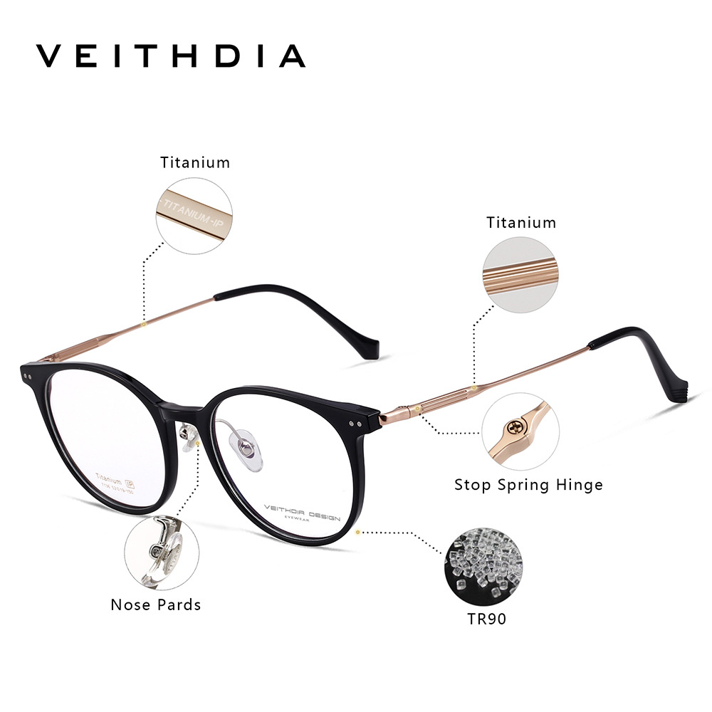 Marco de lente de miopía óptica de pie de titanio puro y ligero El marco de ojo masculino y femenino puede estar equipado con stock de transmisión en vivo 7136