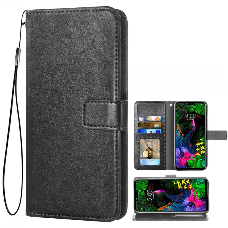 Suitable for LG G8 Flip Multi-Card Magnetic Buckle Holder Wallet Crazy Horse Pattern Mobile Phone Protective Leather Case