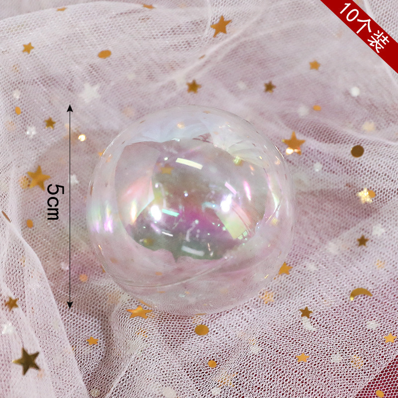 10 con bolas transparentes coloridas - 5cm