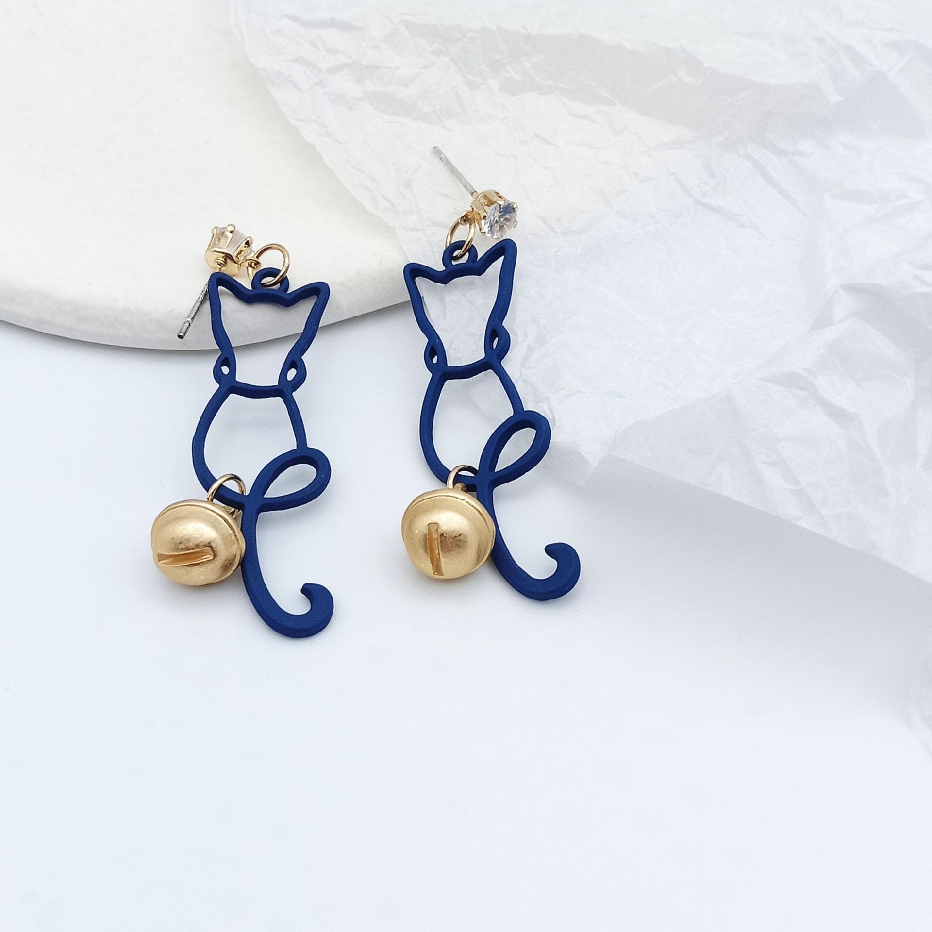 Simple Style Cat Alloy Stoving Varnish Drop Earrings display picture 2