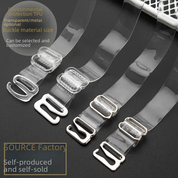 Underwear transparent shoulder strap TPU elastic adjustable frosted bra strap Crystal invisible belt factory direct gift