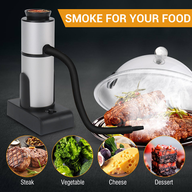 Venta caliente transfronteriza pistola de fumar de mano ajustable Barra de engranajes cóctel occidental frío filete aserrín máquina de fumar