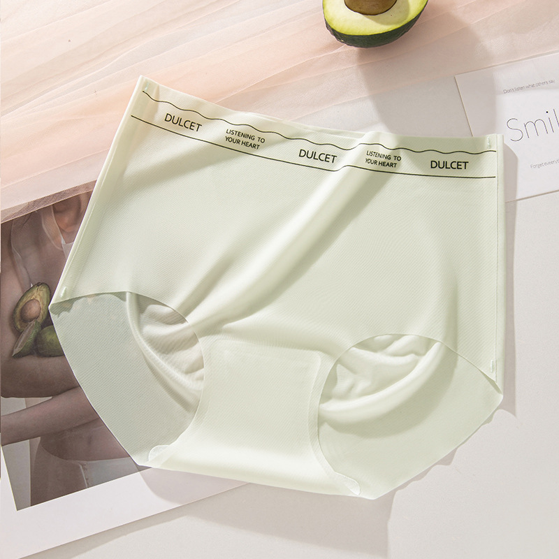 Ropa interior sin costuras para mujer entrepierna antibacteriana de algodón puro 2024 nueva seda de hielo de secado rápido sin pellizco cadera cintura alta para mujer refrescante