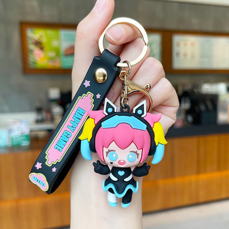 Muñeca de dibujos animados goteo llavero bolsas escolares exquisitas para hombres y mujeres colgantes para agarrar muñecas colgantes para el mercado nocturno regalos al por mayor
