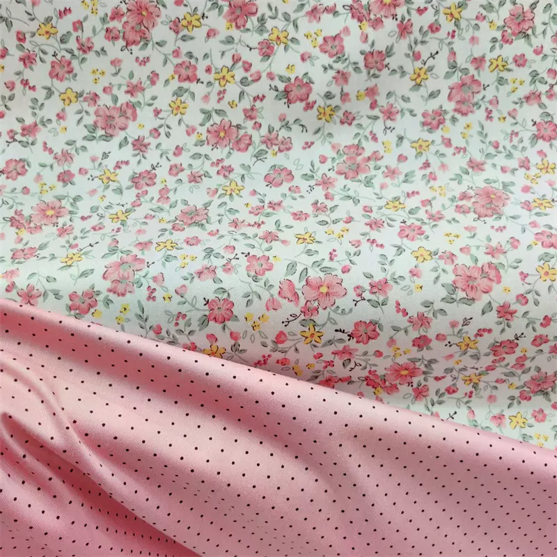大花田园风格印花面料小花布 碎花斜纹里子纯棉布料 手工diy花布