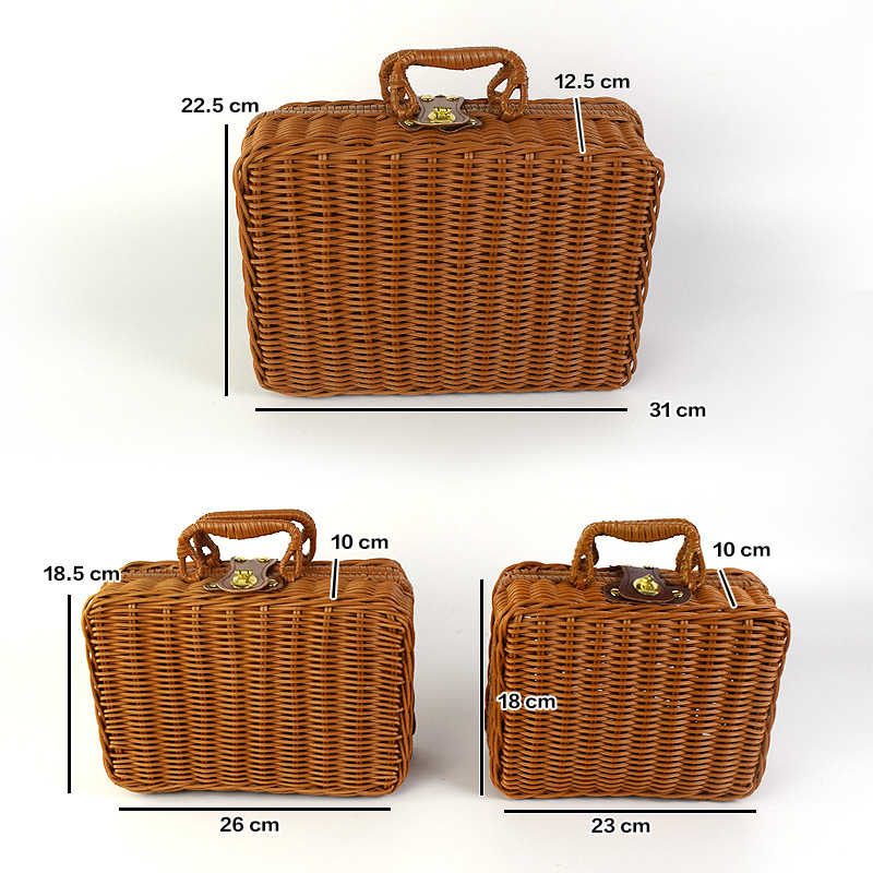 Wicker products, rattan woven craft baskets, rattan hand luggage, small, medium, and large rattan baskets