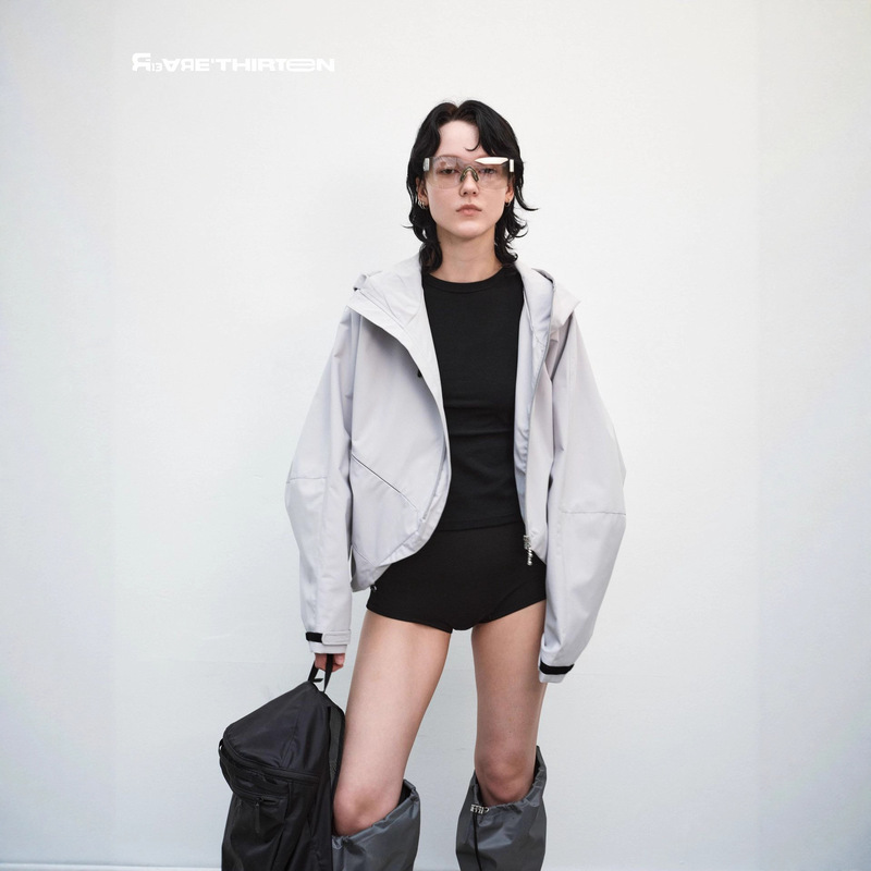 十三行R13新款夹克时髦廓形显瘦连帽高领短款风衣外套女2025AW|undefined
