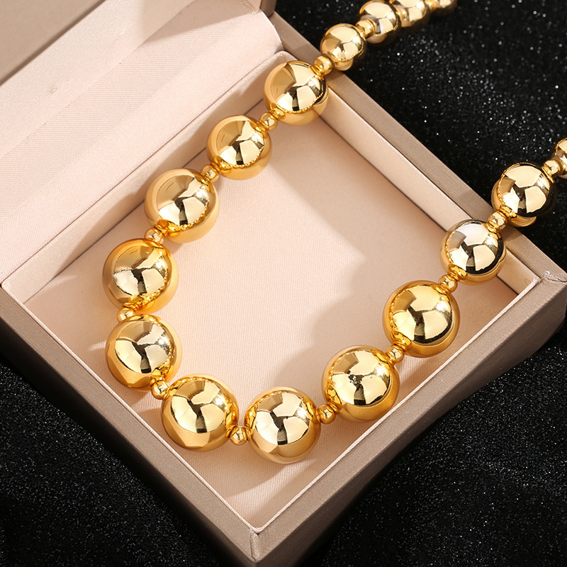 Necklace Classification Wholesale Vintage Style Round Solid Color Stainless Steel Plating Necklace