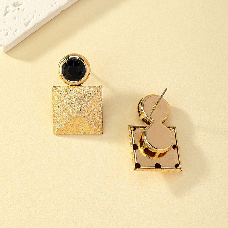 Wholesale Jewelry Basic Vintage Style Quadrilateral Solid Color Alloy Plating Ear Studs display picture 6