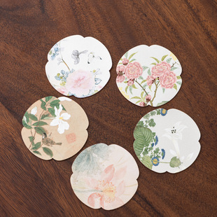 Yunsha Flower Collection Tea Coaster Waterproof Double-Sided Chinese Fabric Pot Holder Non-Slip Mat Saucer Tea Ceremony Accessories Tea Artist