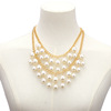 Fashionable necklace from pearl with tassels, chain for key bag , sweater, European style