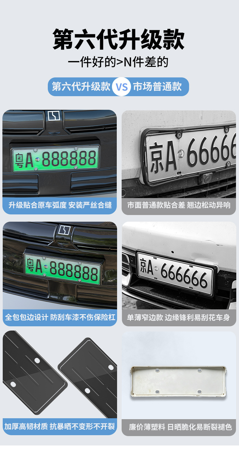 Suitable for Zeekr 007 GT license plate frame, complete license plate frame modification accessories, new regulations for new energy vehicles
