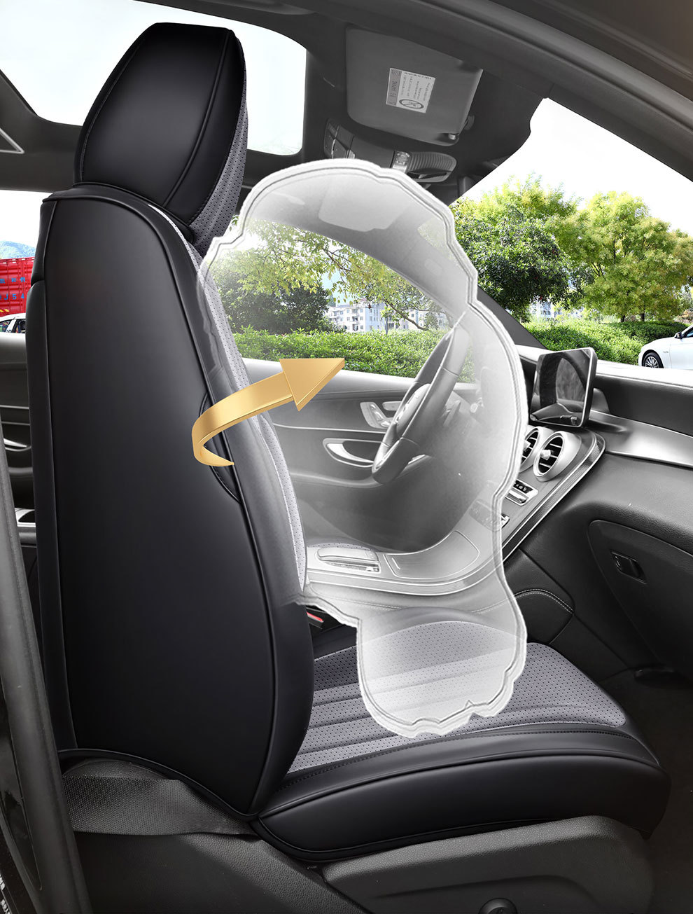 Foreign Trade Rams Car Seat Cushions, Fully Enclosed, Suitable for All Seasons, Laser Perforated, Breathable, Five-Seater Car Seat Cushions Wholesale