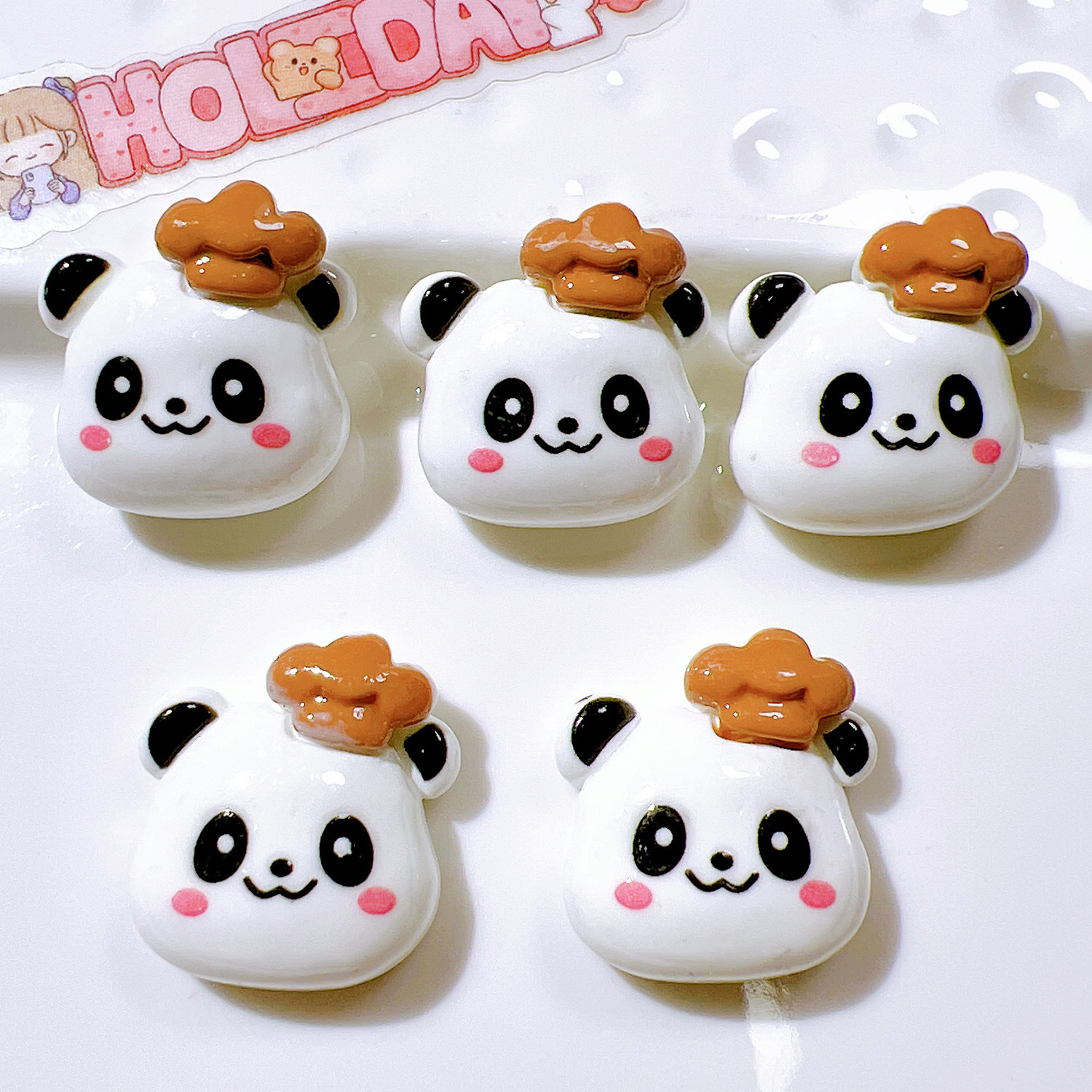 Tocado infantil DIY accesorios de resina accesorios de joyería cuchara panda zapatos de café taza de agua pegada crema accesorios pegamento