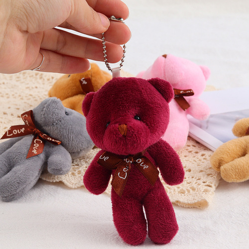 Teddy one-piece bear doll bear pendant plush toy keychain children's gift manufacturer wholesale