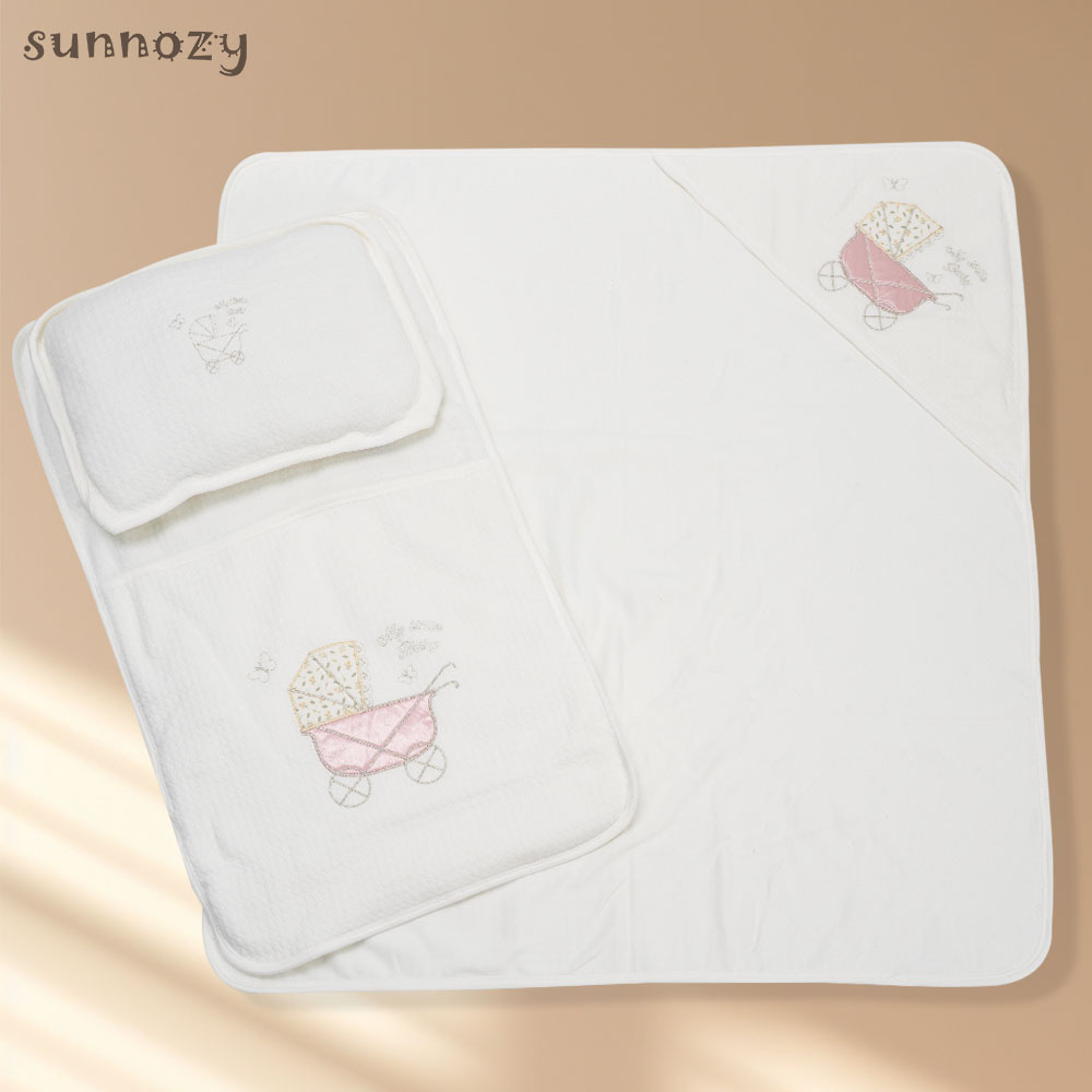 Sunnozy ropa de cama de recién nacidos tres piezas de algodón de alta calidad anti-saltos bebés abrazando bolsas de dormir cama madre y bebé al por mayor