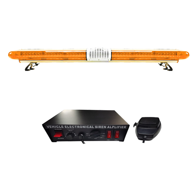 High-power LED long-row warning light 1.7m yellow light strobe light 2000H+speaker+siren JH300E