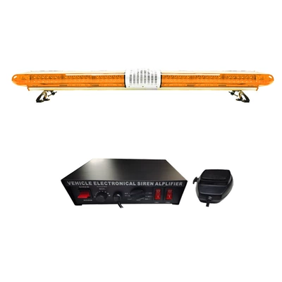 High-power LED long-row warning light 1.7m yellow light strobe light 2000H+speaker+siren JH300E