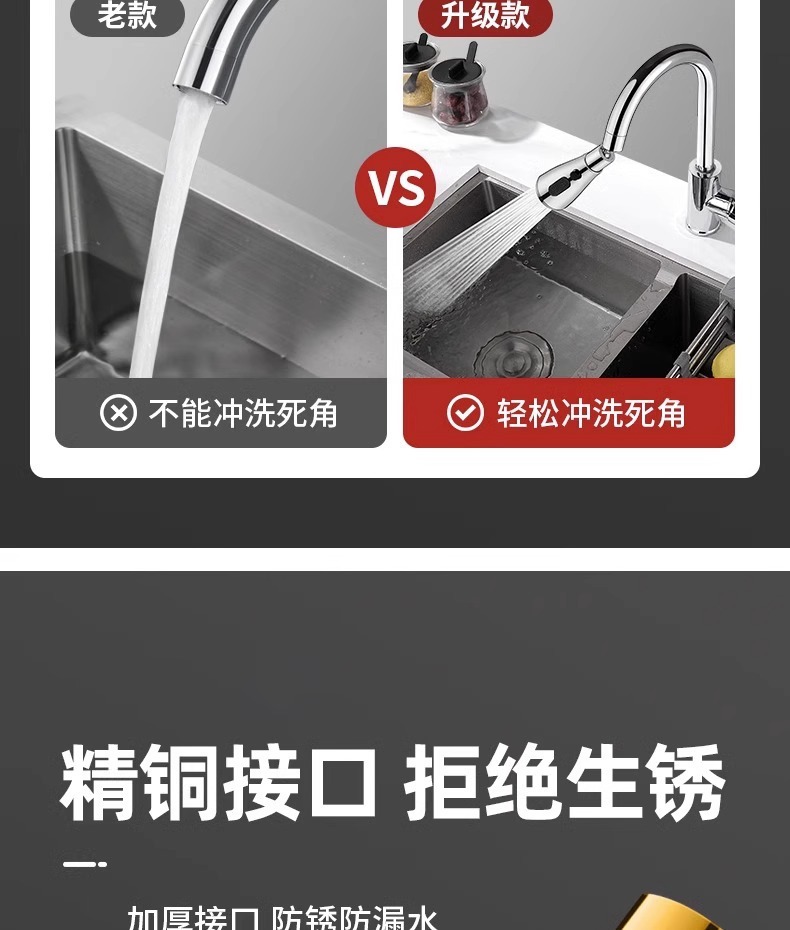 Cross-border kitchen faucet extender, splash-proof sink, showerhead joint, aerator, pressure-increasing faucet undefined