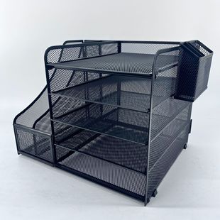 Five-layer File Rack Metal A4 File Frame Office Desktop Storage Rack File Rack Living Room Storage Rack