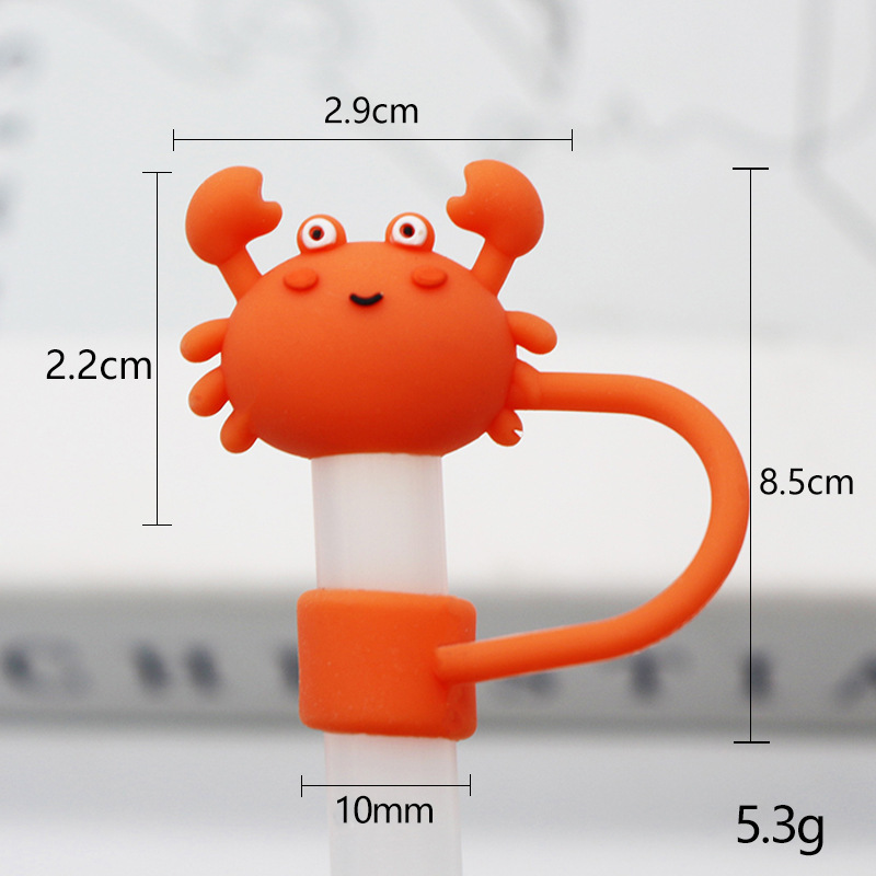 10mm食品級シリカゲルストローキャップ防塵ストロープラグかわいいストローキャップ立体アニメ防塵カバーストローカバー|undefined
