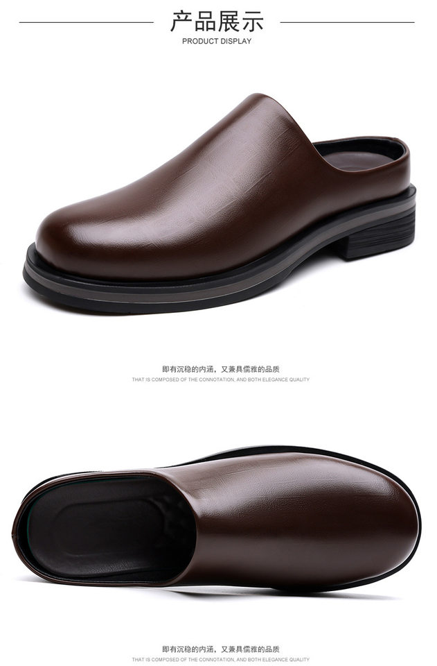 Dép sandal nam quai ngang kiểu lười xỏ chân, mặt giày bóng nhẹ, đế cao su êm chân — Z7123 màu đen, z7123 màu nâu chi tiết 19