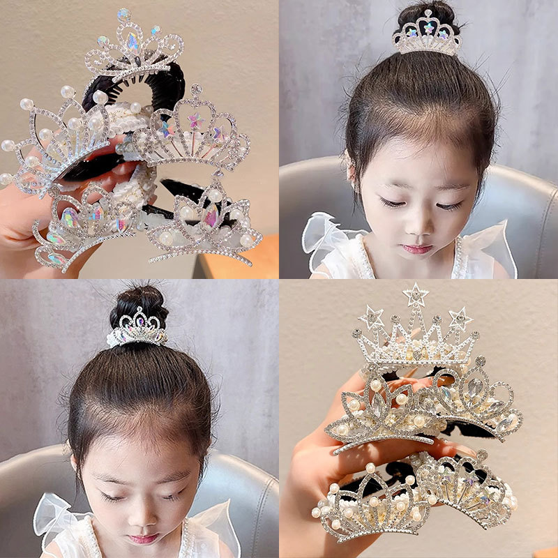 Niños agarrar clip bola cabeza artefacto de cabello de niñas corona tocado de caballo de alto nivel de sensibilidad clip para el cabello de niños accesorios para mujeres
